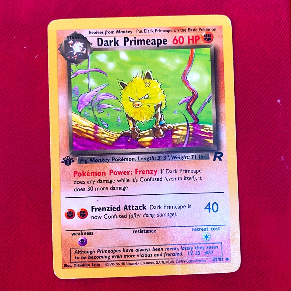 1999 Pokemon 1st edition dark primeape near mint